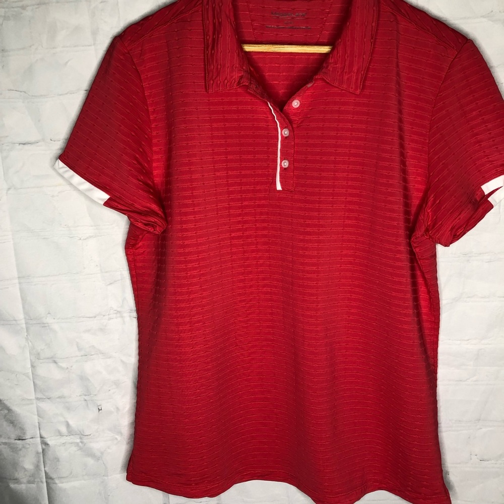Maggie Lane Womens Polo Shirt Golf Short Sleeve Pink XL